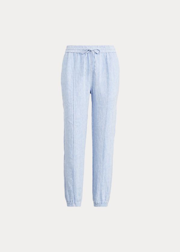 Joggers Polo Ralph Lauren Mujer Azules Claro - Linen - OBGKP1397